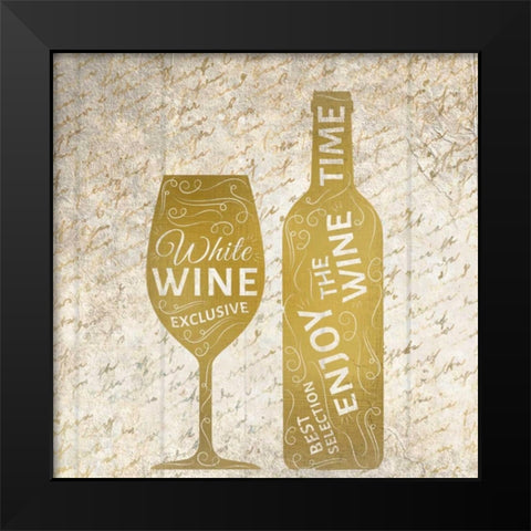 White Wine Black Modern Wood Framed Art Print by Allen, Kimberly