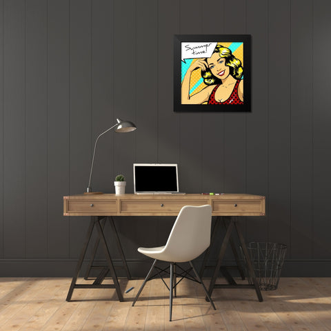 Summertime Black Modern Wood Framed Art Print by Allen, Kimberly