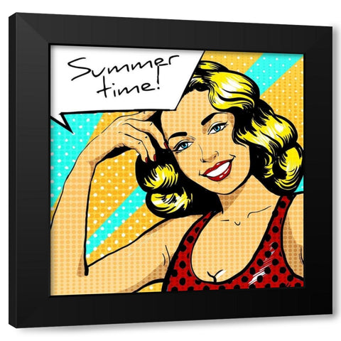 Summertime Black Modern Wood Framed Art Print by Allen, Kimberly