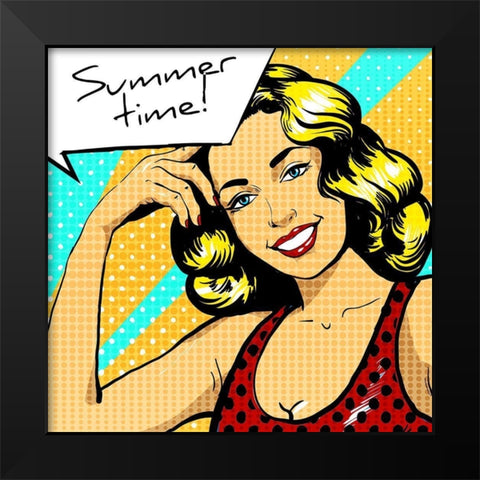 Summertime Black Modern Wood Framed Art Print by Allen, Kimberly