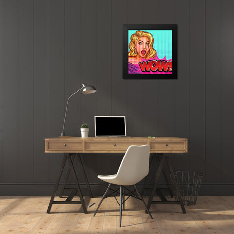 Wow Girl Black Modern Wood Framed Art Print by Allen, Kimberly