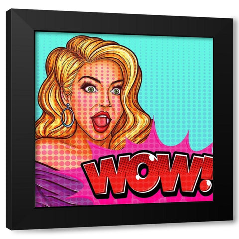 Wow Girl Black Modern Wood Framed Art Print with Double Matting by Allen, Kimberly