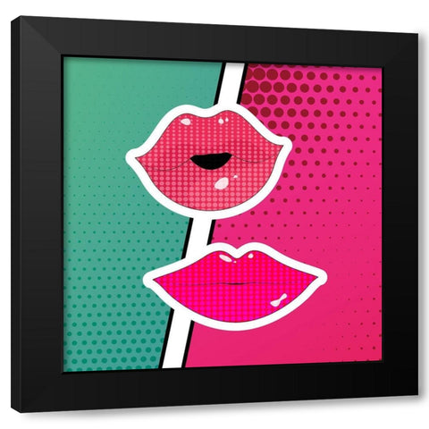 _Pop Lips 1 Black Modern Wood Framed Art Print with Double Matting by Allen, Kimberly