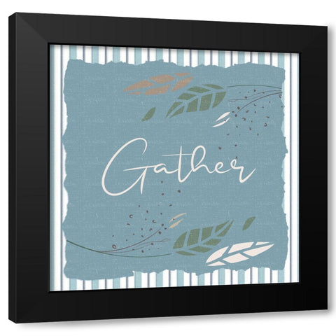 Gather Stripes Square Black Modern Wood Framed Art Print with Double Matting by Allen, Kimberly