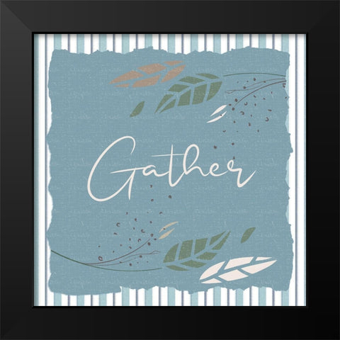 Gather Stripes Square Black Modern Wood Framed Art Print by Allen, Kimberly