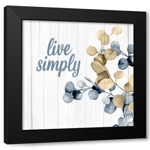 Live Simply Branch Black Modern Wood Framed Art Print by Allen, Kimberly