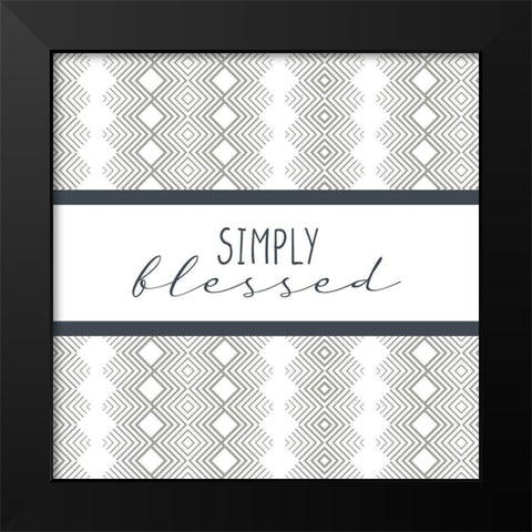 Simply Blessed Pattern Black Modern Wood Framed Art Print by Allen, Kimberly