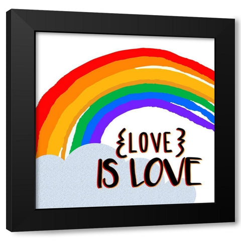 Love is Love Black Modern Wood Framed Art Print with Double Matting by Allen, Kimberly