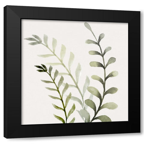 Watercolor Sage 1 Black Modern Wood Framed Art Print by Allen, Kimberly