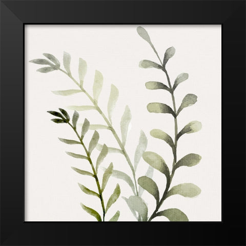 Watercolor Sage 1 Black Modern Wood Framed Art Print by Allen, Kimberly