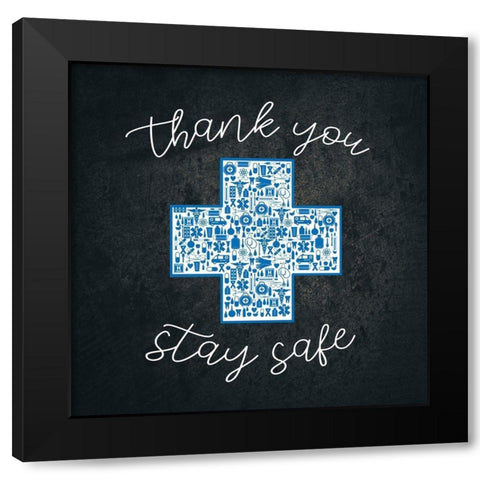 Stay Safe Black Modern Wood Framed Art Print with Double Matting by Allen, Kimberly