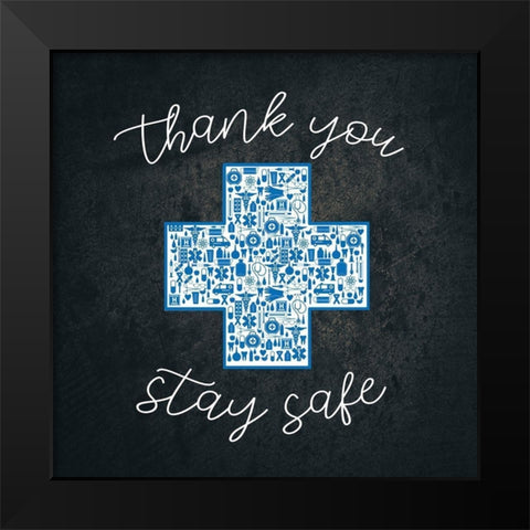 Stay Safe Black Modern Wood Framed Art Print by Allen, Kimberly