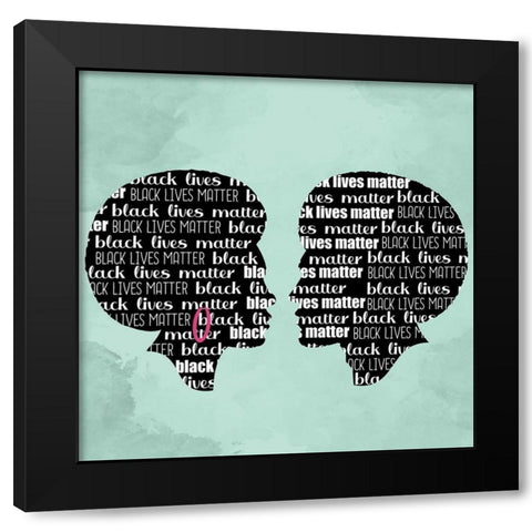 BLM Square Black Modern Wood Framed Art Print with Double Matting by Allen, Kimberly