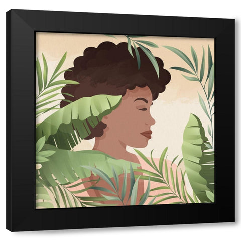 Serene 1 Black Modern Wood Framed Art Print with Double Matting by Allen, Kimberly