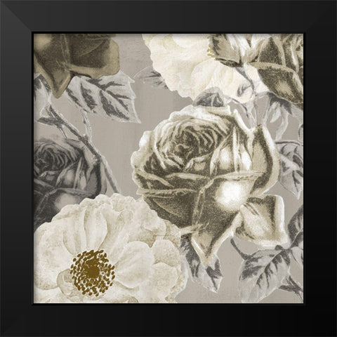 Floral Square Black Modern Wood Framed Art Print by Allen, Kimberly