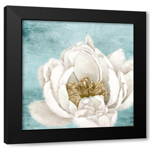 White Peony 1 Black Modern Wood Framed Art Print with Double Matting by Allen, Kimberly