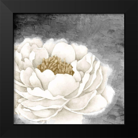 White Peony Black Modern Wood Framed Art Print by Allen, Kimberly