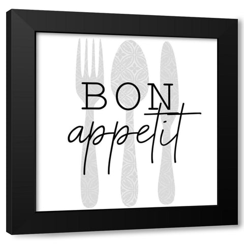 Bon Appetit Black Modern Wood Framed Art Print with Double Matting by Allen, Kimberly