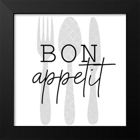 Bon Appetit Black Modern Wood Framed Art Print by Allen, Kimberly