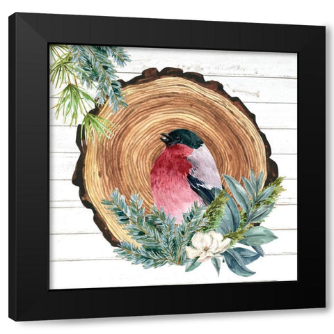 Winter Birds 3 Black Modern Wood Framed Art Print with Double Matting by Allen, Kimberly