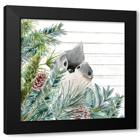 Winter Birds 4 Black Modern Wood Framed Art Print with Double Matting by Allen, Kimberly
