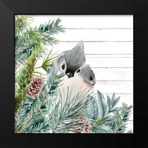 Winter Birds 4 Black Modern Wood Framed Art Print by Allen, Kimberly