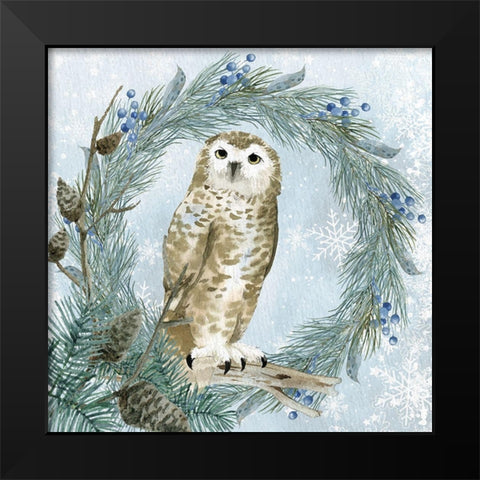 Winter Owl 3 Black Modern Wood Framed Art Print by Allen, Kimberly