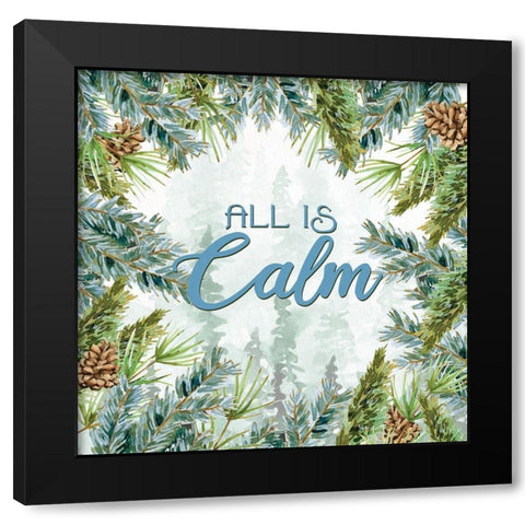 Woodland Christmas 2 Black Modern Wood Framed Art Print with Double Matting by Allen, Kimberly