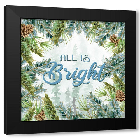 Woodland Christmas 4 Black Modern Wood Framed Art Print with Double Matting by Allen, Kimberly