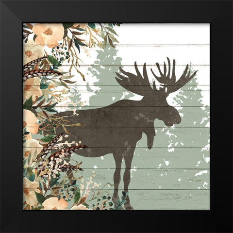 Woodland Floral 1 Black Modern Wood Framed Art Print by Allen, Kimberly