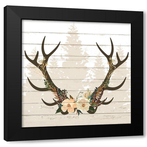 Woodland Floral 4 Black Modern Wood Framed Art Print by Allen, Kimberly