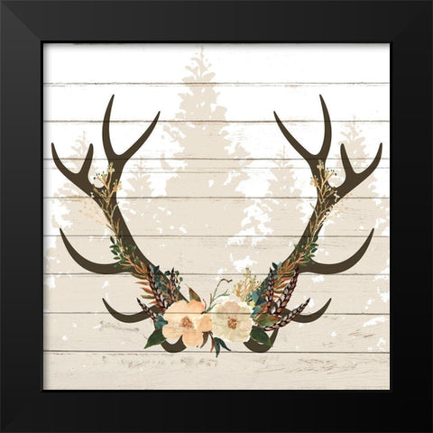 Woodland Floral 4 Black Modern Wood Framed Art Print by Allen, Kimberly