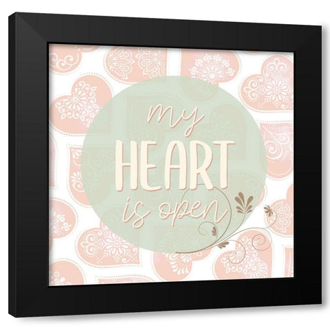 My Heart 1 Black Modern Wood Framed Art Print with Double Matting by Allen, Kimberly