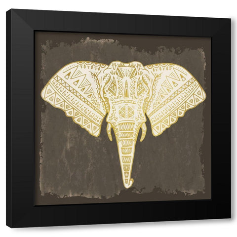 Native Elephant Black Modern Wood Framed Art Print by Kimberly, Allen