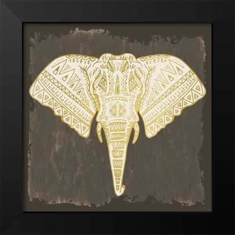Native Elephant Black Modern Wood Framed Art Print by Kimberly, Allen