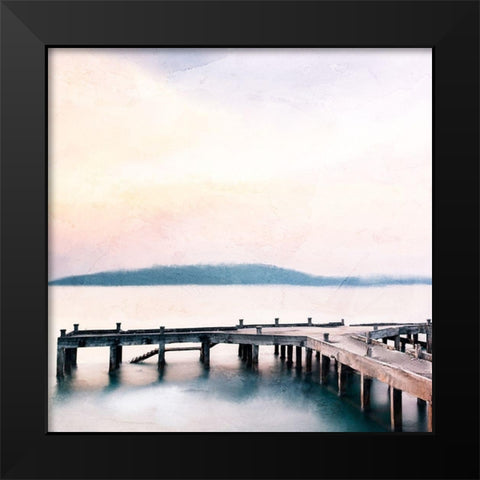 Pier Light Black Modern Wood Framed Art Print by Allen, Kimberly