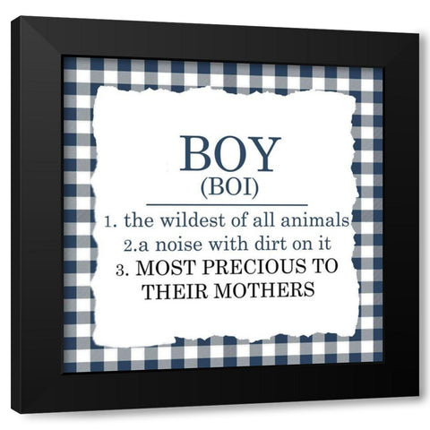 Boy Plaid 2 Black Modern Wood Framed Art Print by Allen, Kimberly