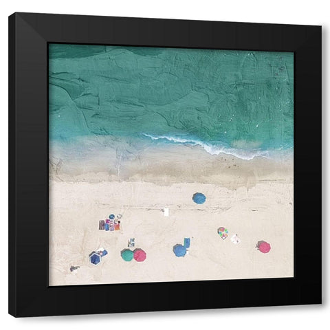 Aerial Beach 1 Black Modern Wood Framed Art Print with Double Matting by Allen, Kimberly