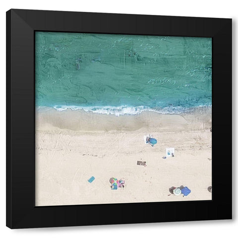 Aerial Beach 2 Black Modern Wood Framed Art Print with Double Matting by Allen, Kimberly