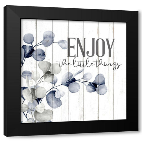 Enjoy and Live 1 Black Modern Wood Framed Art Print with Double Matting by Allen, Kimberly