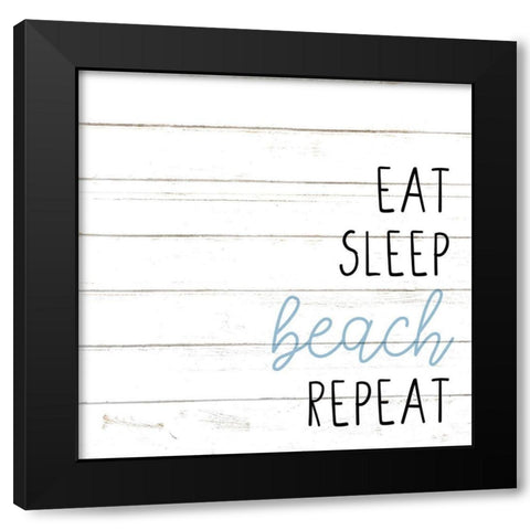Eat Sleep Beach 3 Black Modern Wood Framed Art Print with Double Matting by Allen, Kimberly