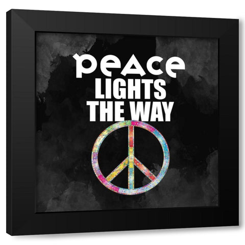 Peace Lights Black Modern Wood Framed Art Print by Allen, Kimberly