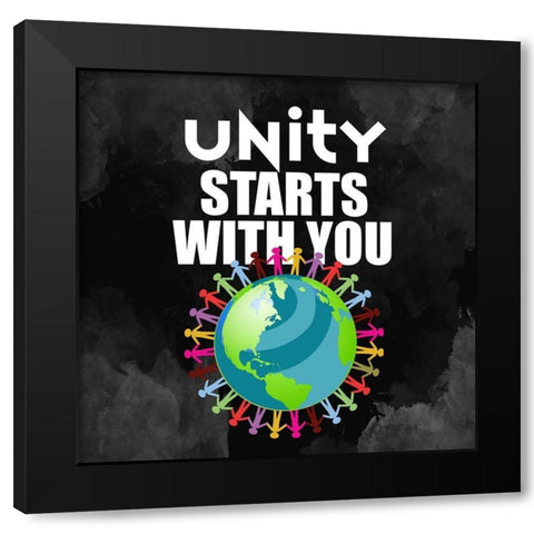 Starts With You Black Modern Wood Framed Art Print by Allen, Kimberly