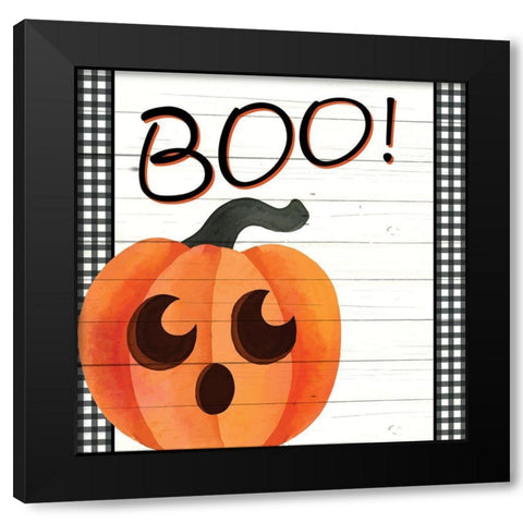 Boo Plaid Black Modern Wood Framed Art Print by Allen, Kimberly