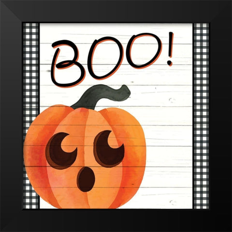 Boo Plaid Black Modern Wood Framed Art Print by Allen, Kimberly