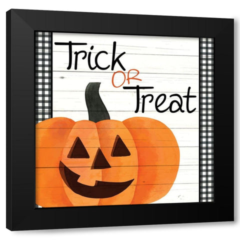 Trick or Treat Plaid Black Modern Wood Framed Art Print by Allen, Kimberly
