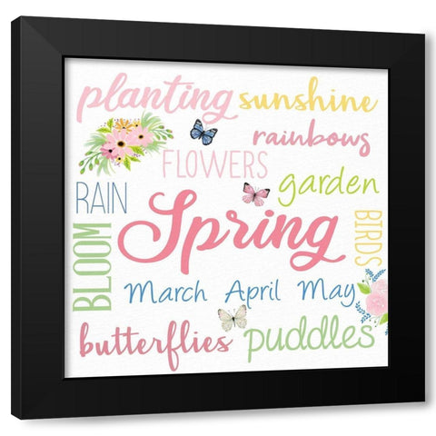 Spring Black Modern Wood Framed Art Print by Allen, Kimberly