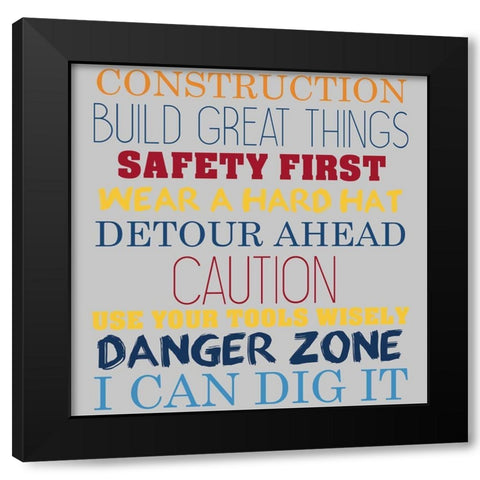 Build Great Things 2 Black Modern Wood Framed Art Print by Allen, Kimberly