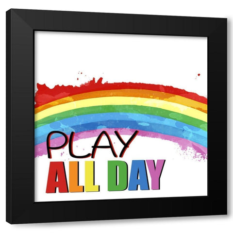 Play All Day 1 Black Modern Wood Framed Art Print with Double Matting by Allen, Kimberly