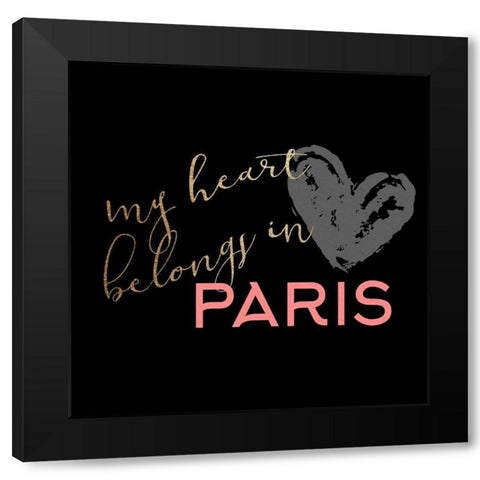 Paris Heart 3 Black Modern Wood Framed Art Print with Double Matting by Allen, Kimberly
